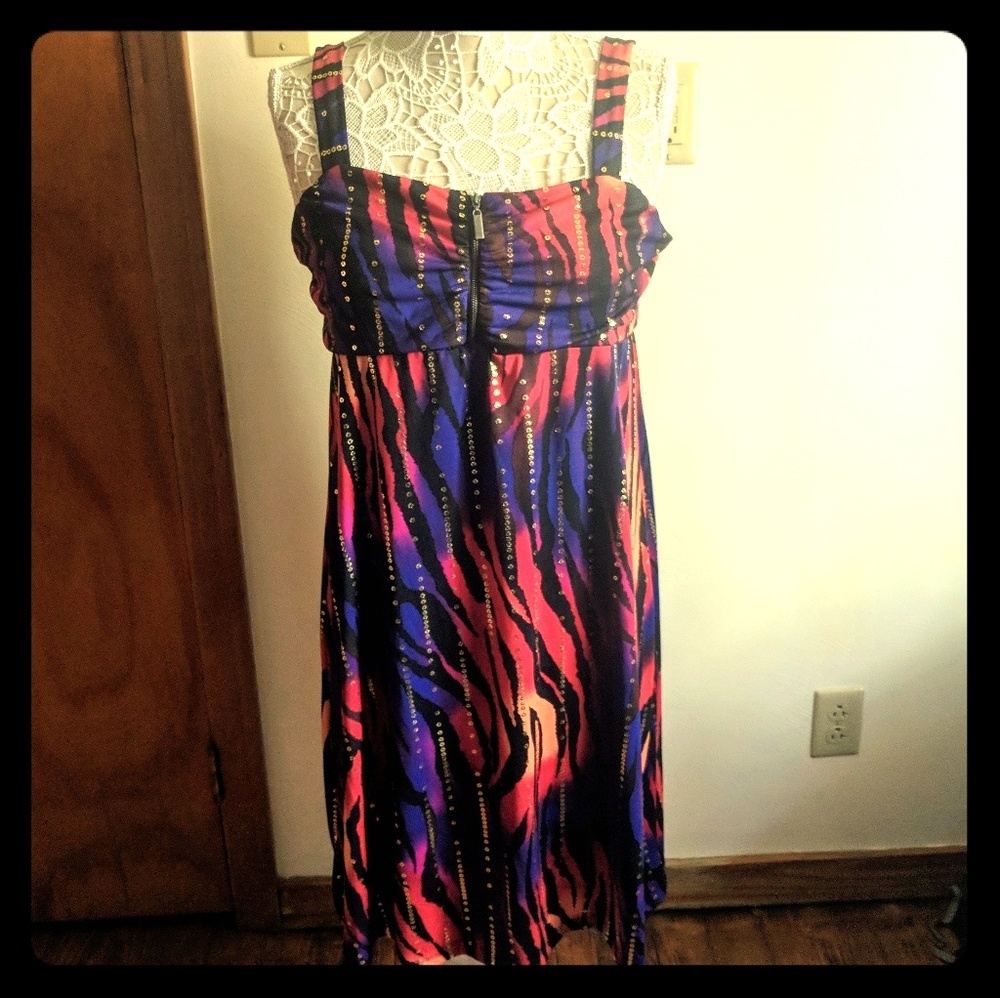 NY Collection Rainbow Flames Dress